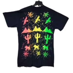 Vintage Black Neon Hypercolor Shirt by VKC Size XL X-Large